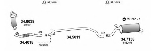 ASSO ART3549 Exhaust System